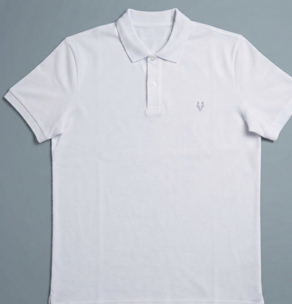 Polo Blanco Lobo Bordado