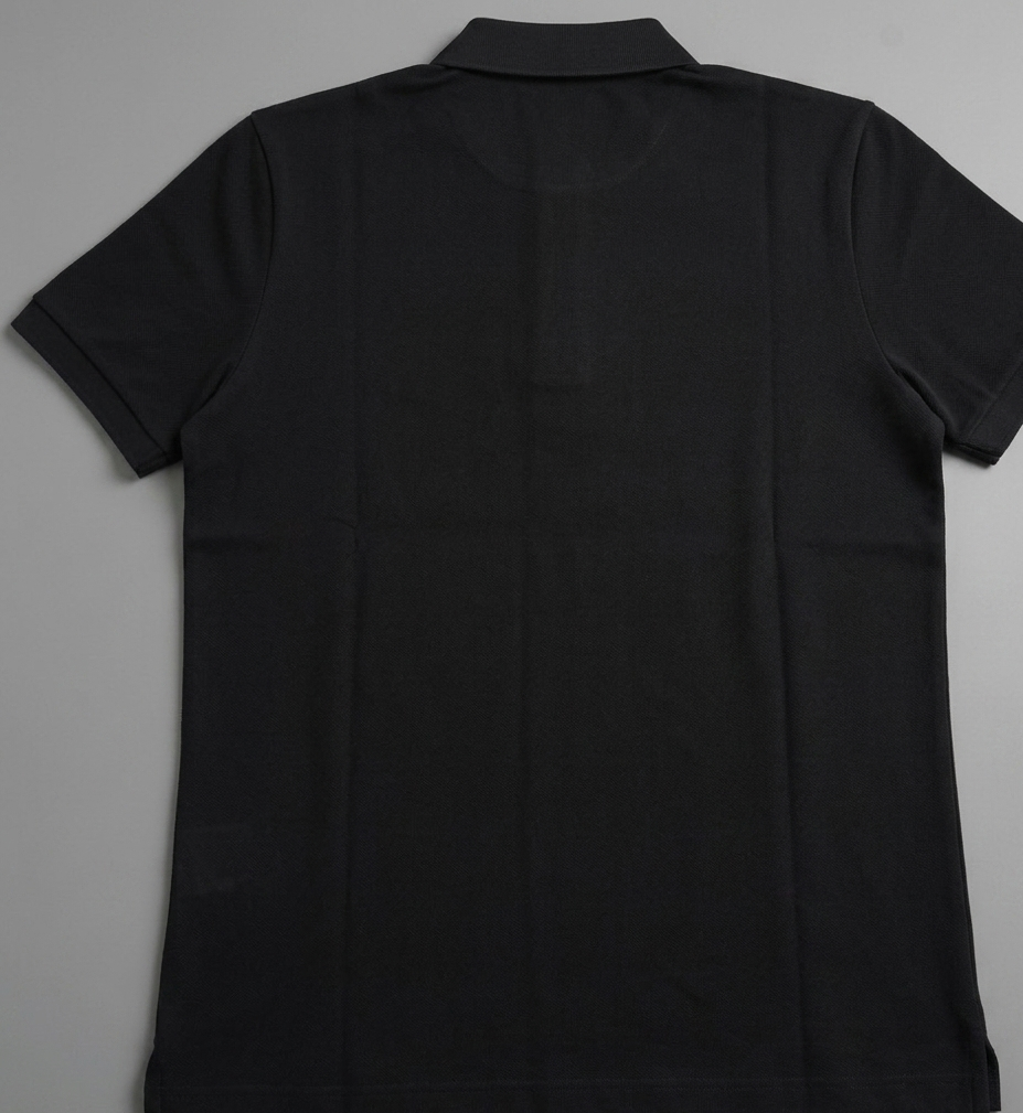 Polo Negro Lobo Bordado